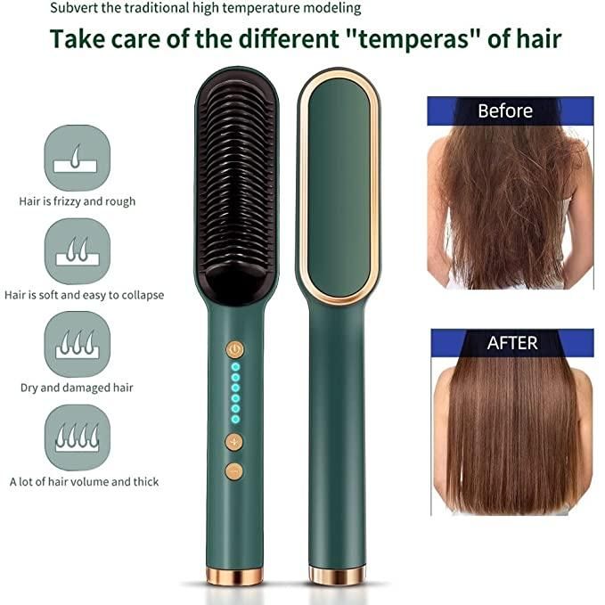 Hair Straightening Comb | From Frizzy to Flawless — In One Stroke | The Styler That Ends Frizzy Hair Days Forever |