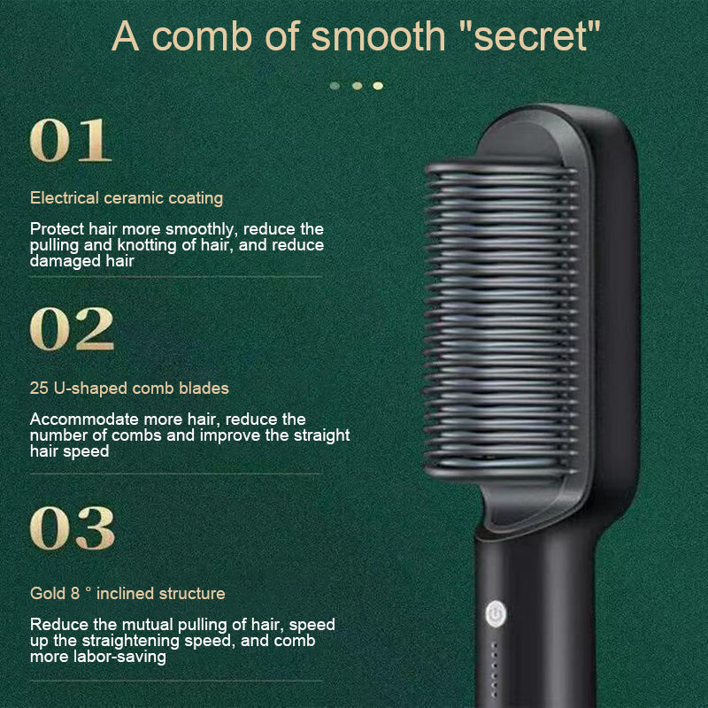 Hair Straightening Comb | From Frizzy to Flawless — In One Stroke | The Styler That Ends Frizzy Hair Days Forever |