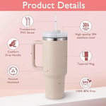Insulated Stainless Steel Tumbler with Straw