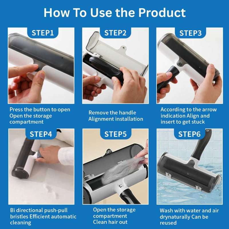 Pet Hair Remover Reusable Lint Remover Roller Brush