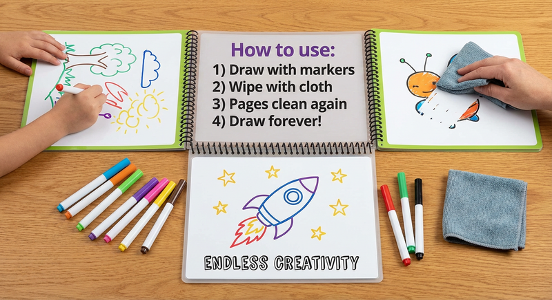 MagicSketch™ - Reusable Erasable Doodle Book