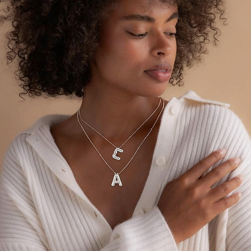 Bubble Initial Necklace