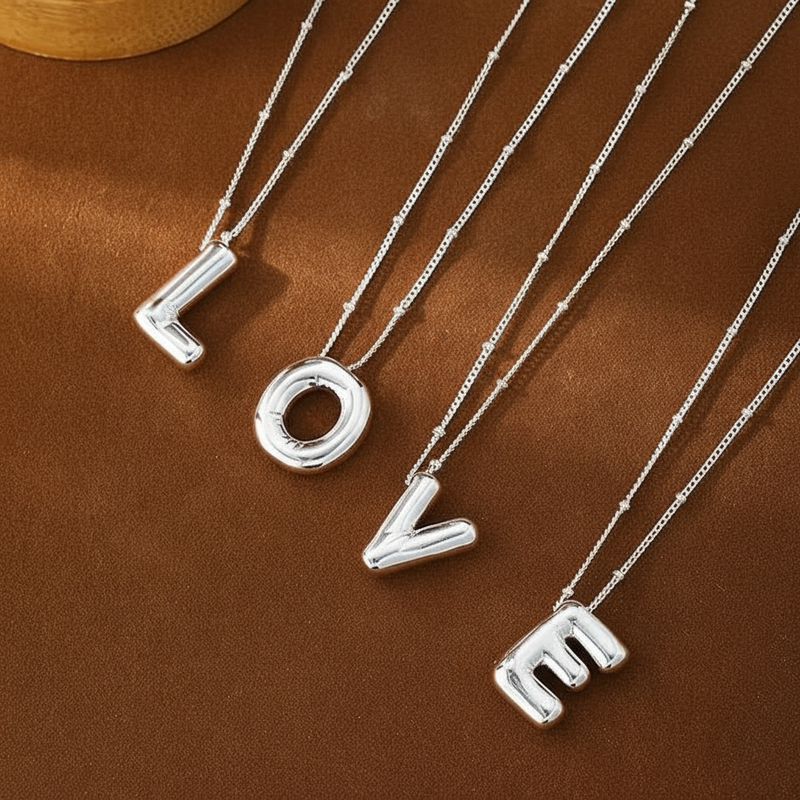 Bubble Initial Necklace