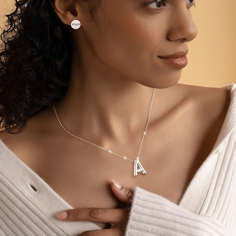 Bubble Initial Necklace