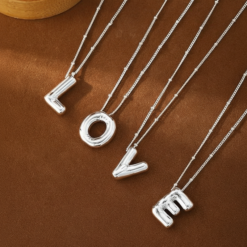 Bubble Initial Necklace